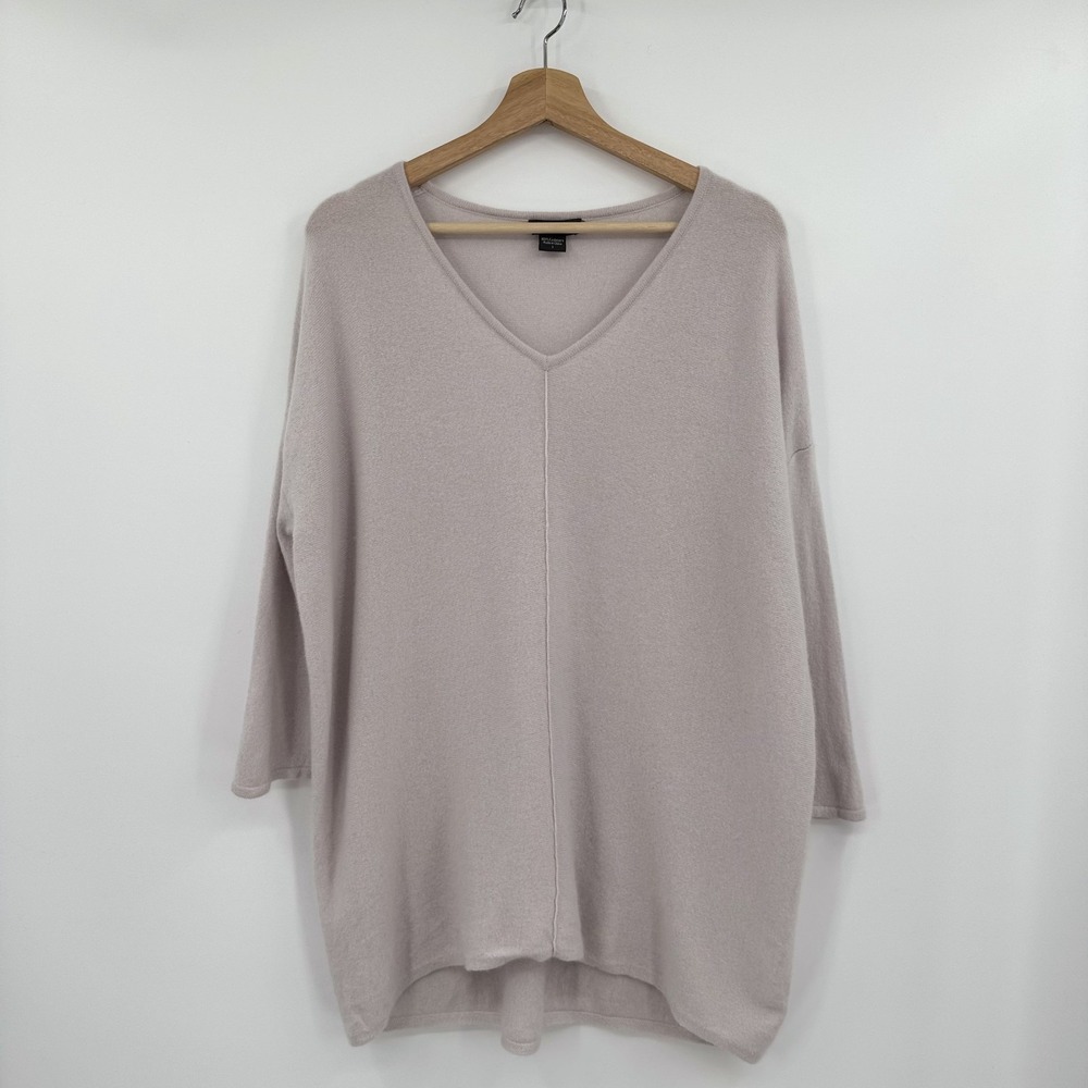 Pure Amici Cashmere‎ Sweater V-Neck Size L/XL Soft Quiet Luxury
